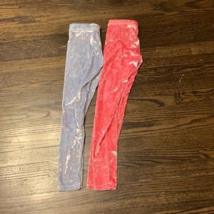 Girls velvet crew cuts leggings